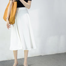將圖片載入圖庫檢視器 TRR 2021夏半身裙百搭高腰中長裙A字大擺顯瘦 優雅仙女白裙子ins
