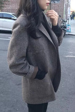 將圖片載入圖庫檢視器 2021秋冬寬松顯瘦chic休閑西服韓國復古格子羊毛呢小西裝外套女潮
