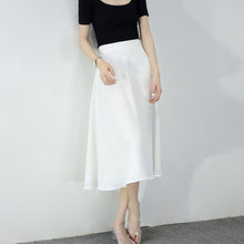 將圖片載入圖庫檢視器 TRR 2021夏半身裙百搭高腰中長裙A字大擺顯瘦 優雅仙女白裙子ins
