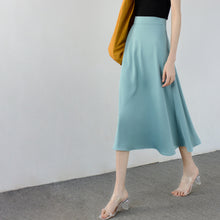 將圖片載入圖庫檢視器 TRR 美翻夏日自帶仙氣 高腰淺雅藍半身裙氣質時髦chic 飄逸長裙女
