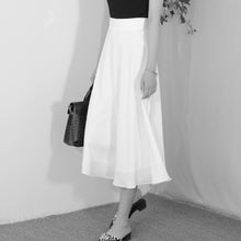 將圖片載入圖庫檢視器 TRR 2021夏半身裙百搭高腰中長裙A字大擺顯瘦 優雅仙女白裙子ins
