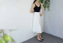 將圖片載入圖庫檢視器 TRR 2021夏半身裙百搭高腰中長裙A字大擺顯瘦 優雅仙女白裙子ins
