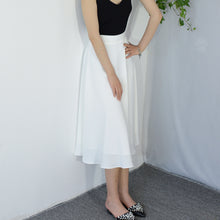 將圖片載入圖庫檢視器 TRR 2021夏半身裙百搭高腰中長裙A字大擺顯瘦 優雅仙女白裙子ins
